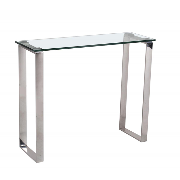 Carter Metal Legs Glass Top Console Table - Click Image to Close
